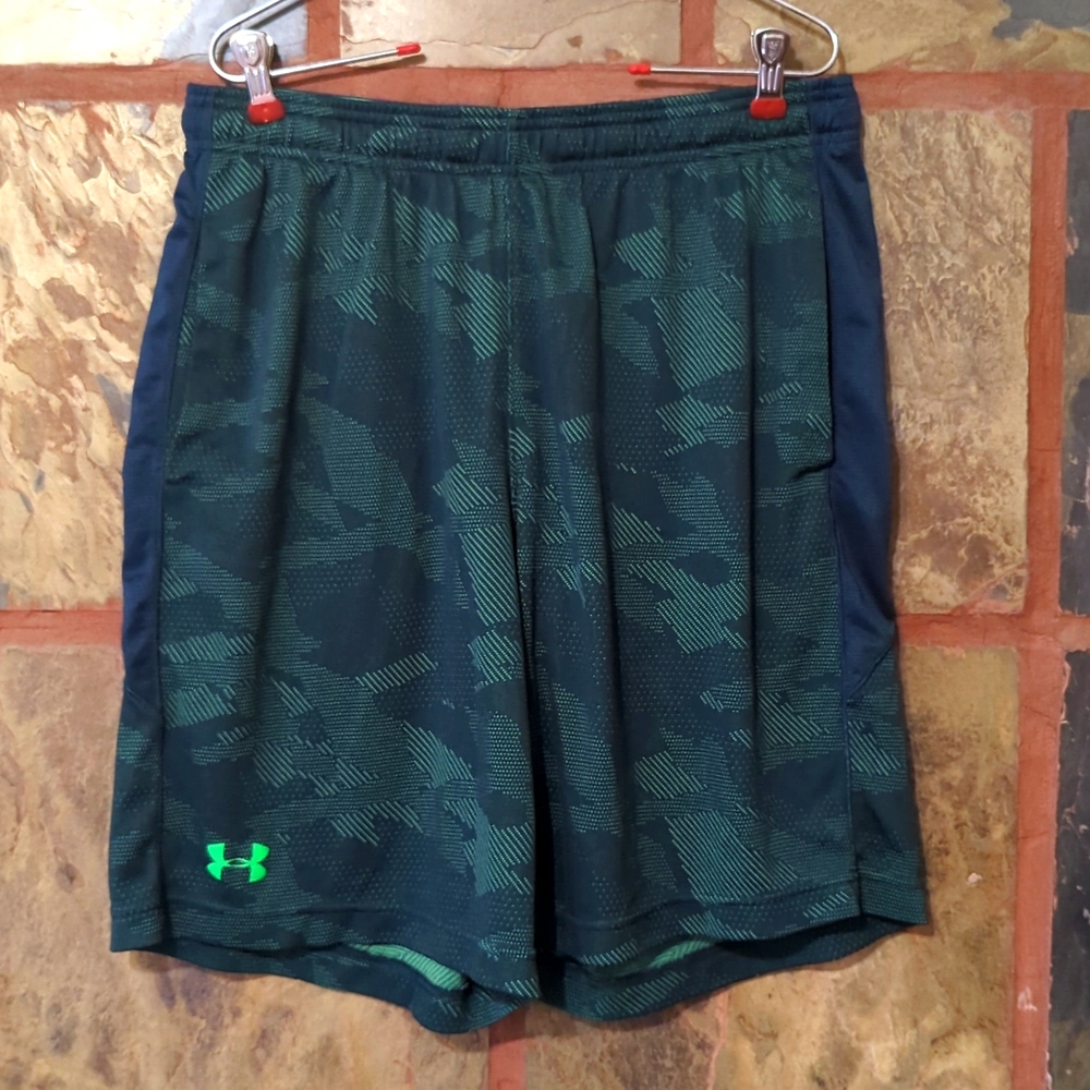 Green patterned Under Armour Shorts